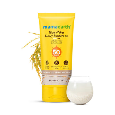 Mamaearth Rice Water Dewy Sunscreen SPF 50 – Honest Review for Glowing Skin