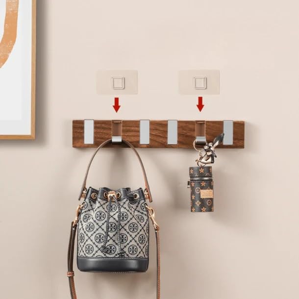 Wall Mount Coat Rack - Strong Hooks for Coats, Hats, Towels, Robes - Use in Bathroom, Entryway or Bedroom