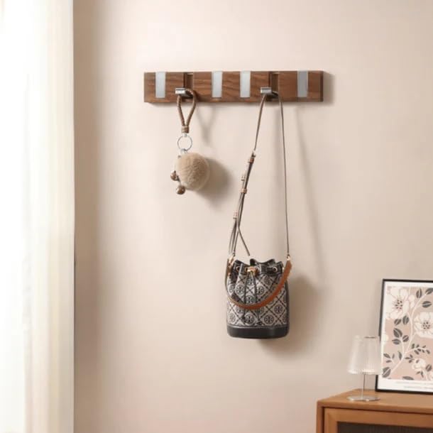Wall Mount Coat Rack - Strong Hooks for Coats, Hats, Towels, Robes - Use in Bathroom, Entryway or Bedroom