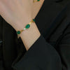 Oval Green Crystal Pendant Necklace & Bracelet Set – Premium Women’s Jewelry Gift
