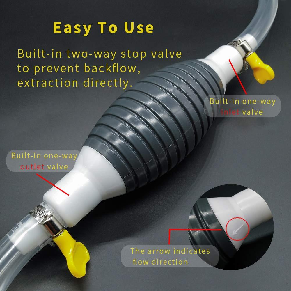 Newest High Flow Siphon Hand Pump – Portable Manual Fuel Transfer Pump with 2M Hose