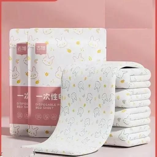 3-in-1 Disposable Travel Printed Bed Sheet Set – Includes Bed Sheet, Blanket Cover & Pillow Cover (Cotton Blend, Pack of 3)