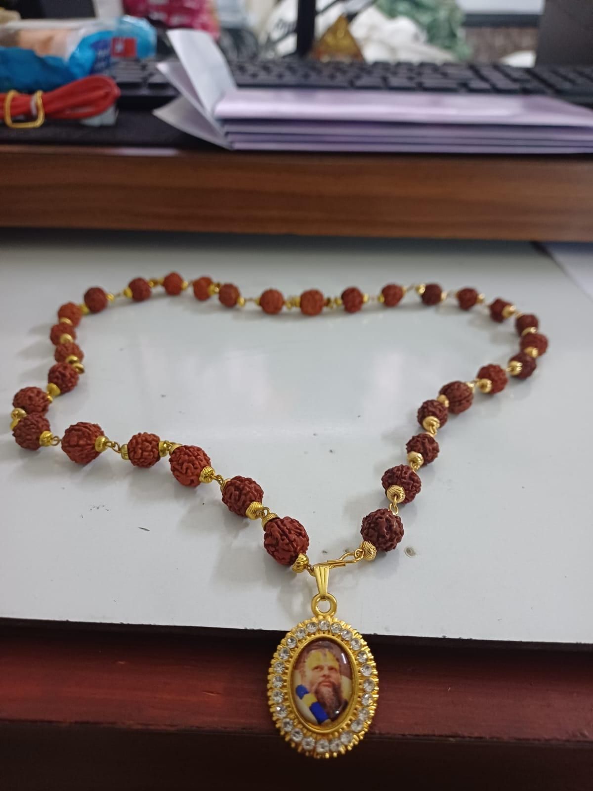 Premanand Maharaj Rudraksha Mala – Spiritual Prayer Bead Necklace (Pack of 1)