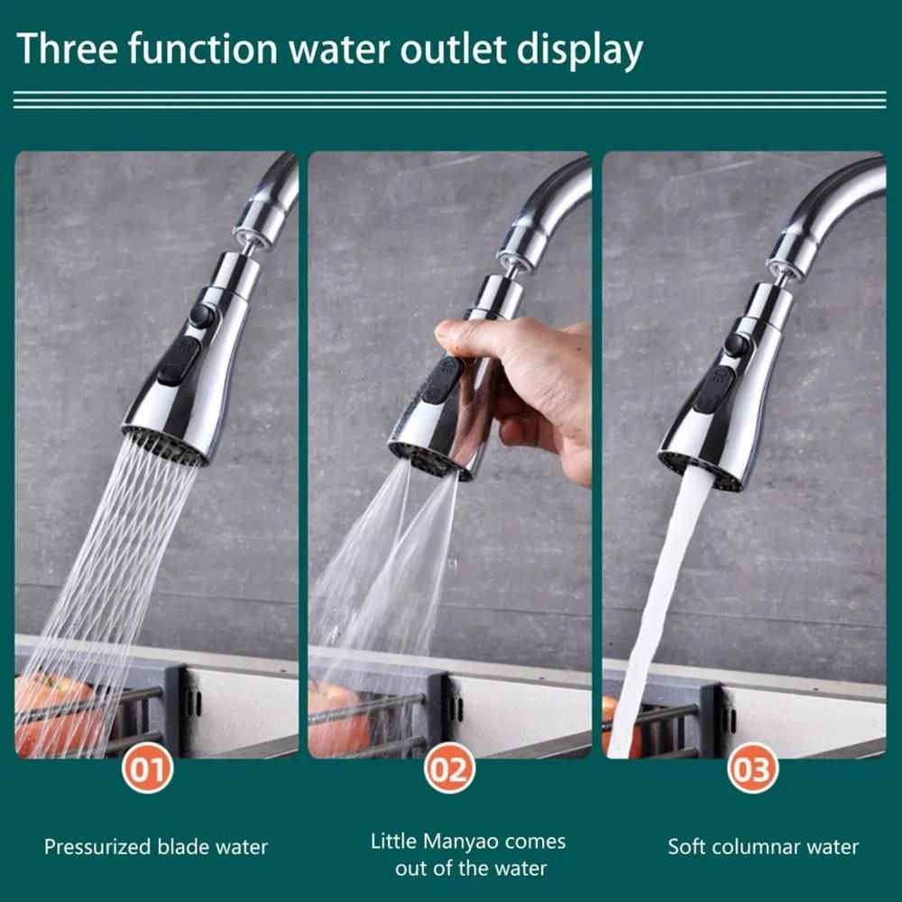3 Modes Kitchen Sink Faucet | Stainless Steel | Polished Chrome | Adjustable Flow Rate