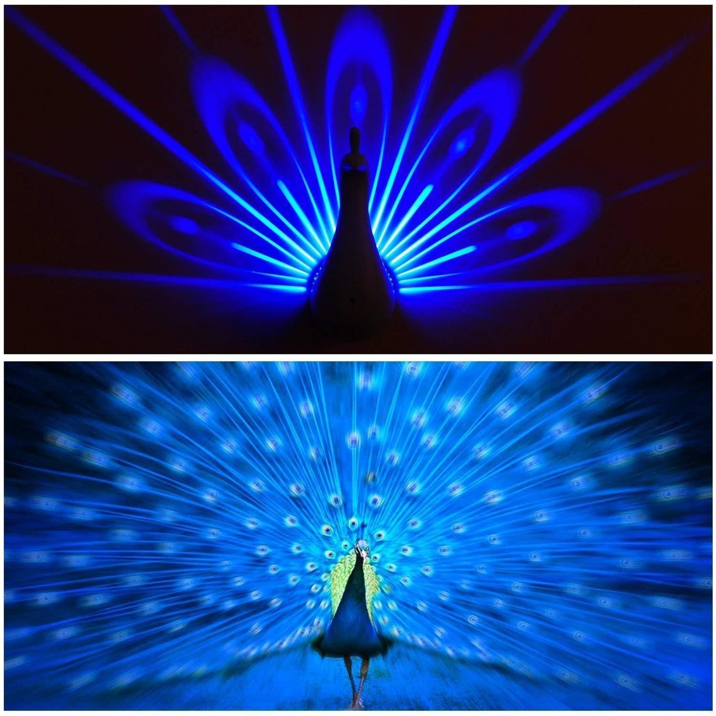 Peacock Night Light Projector – Multicolor LED Decorative Lamp for Kids’ Room & Home (Pack of 1)