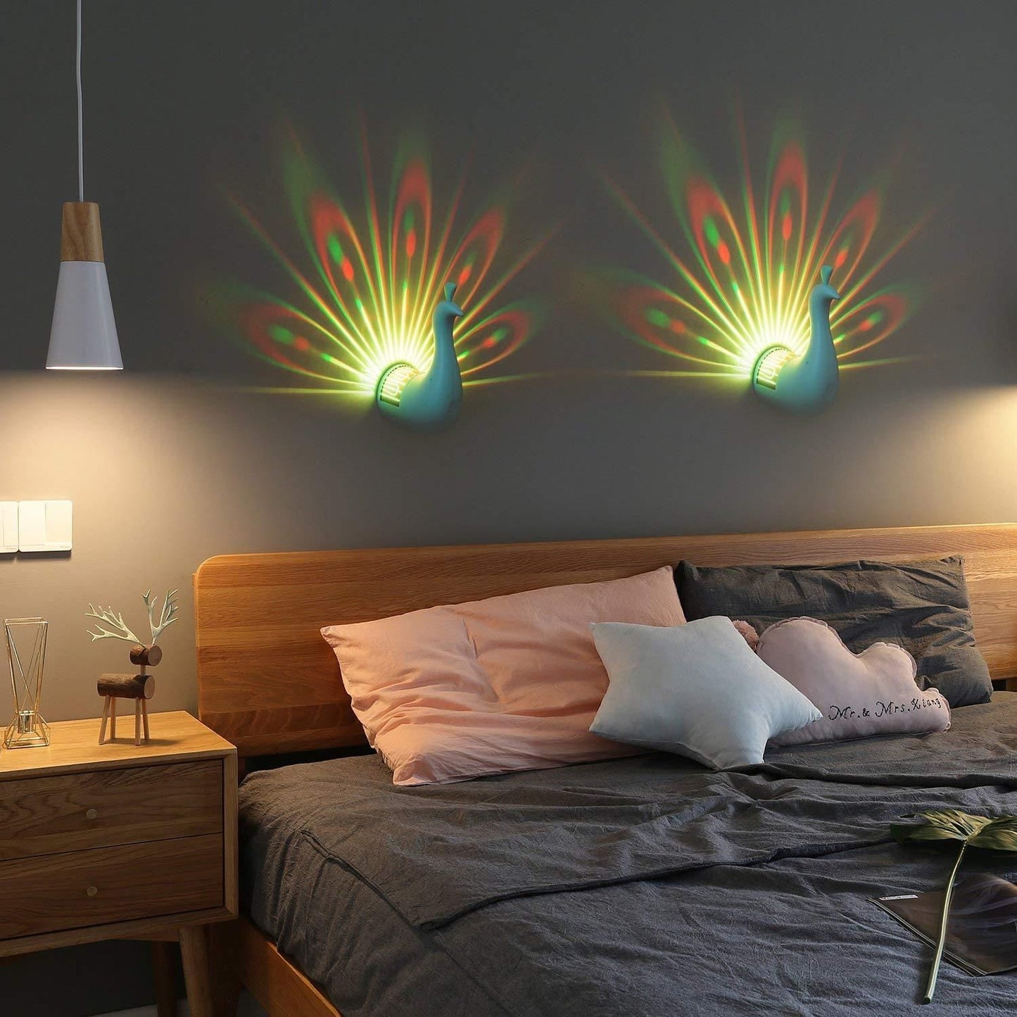 Peacock Night Light Projector – Multicolor LED Decorative Lamp for Kids’ Room & Home (Pack of 1)