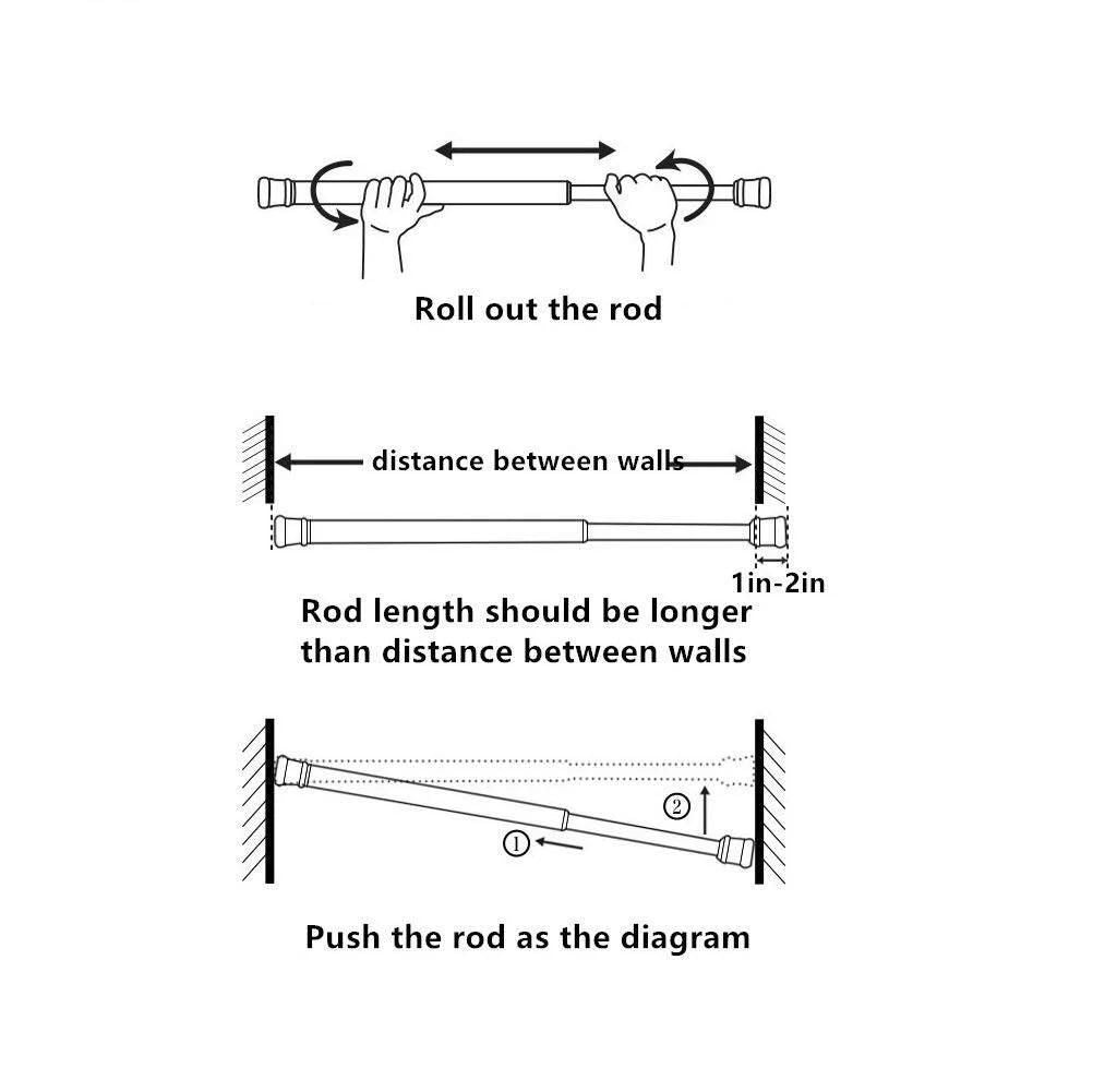Drill-Free Multifunctional Adjustable Stainless Steel Rod | Tension Shower Curtain Rod | Easy Install