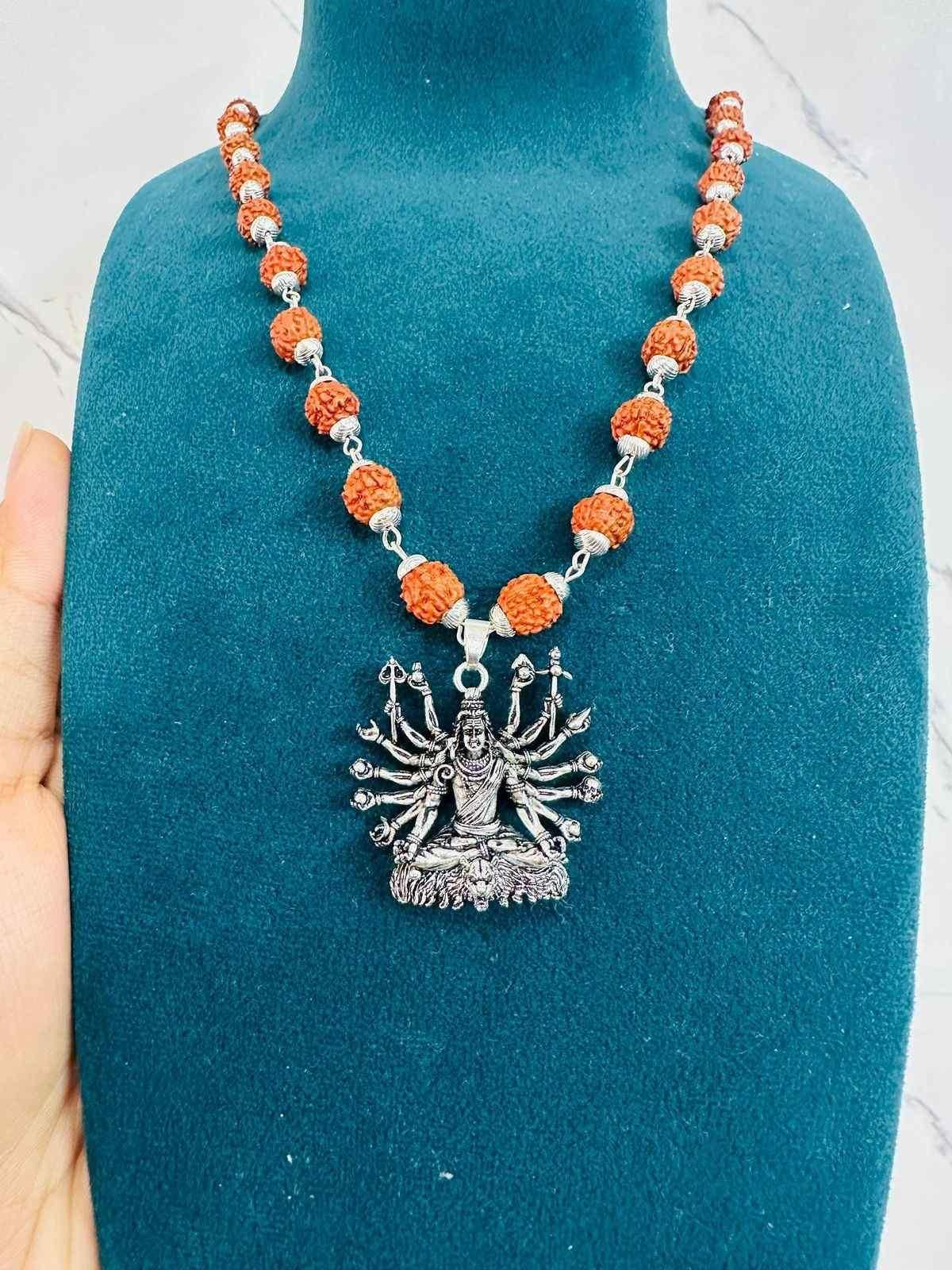 Sitted Shiva Embrace Silver Pendant with Chain – Alloy Spiritual Necklace for Men (Pack of 1)