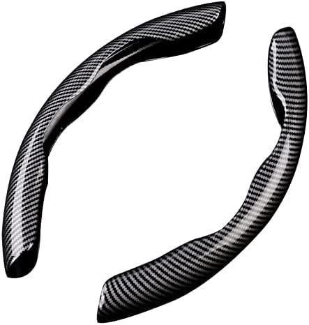New Carbon Fiber ABS Texture Steering Wheel Grip Cover for Cars – Durable & Stylish
