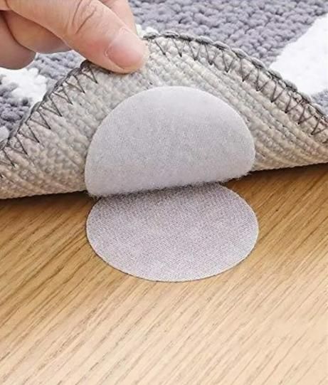 Carpet Fixer Double-Sided Patch – Anti-Slip Velcro Tape, Reusable & Multi-Functional (Pack of 10, 6x6 cm)