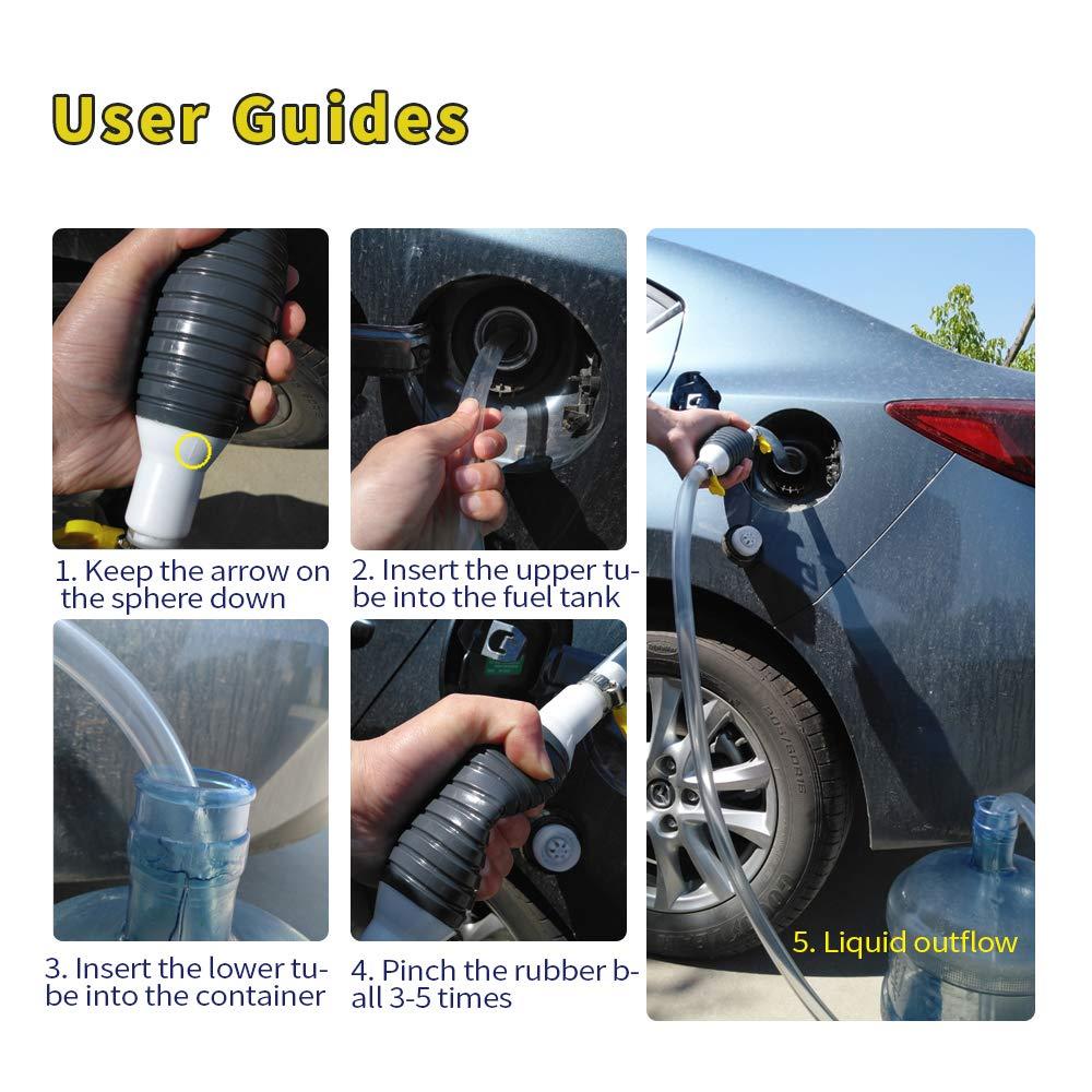 Newest High Flow Siphon Hand Pump – Portable Manual Fuel Transfer Pump with 2M Hose
