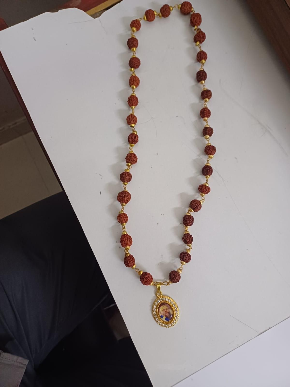 Premanand Maharaj Rudraksha Mala – Spiritual Prayer Bead Necklace (Pack of 1)