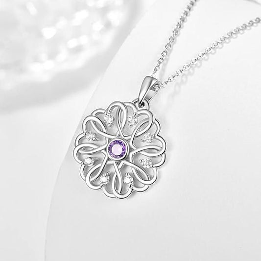 Silver Birthstone Pendant with Chain – Sterling Silver Necklace for Women (Pack of 1, Multi-Color)