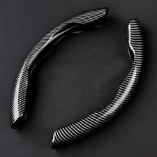 New Carbon Fiber ABS Texture Steering Wheel Grip Cover for Cars – Durable & Stylish