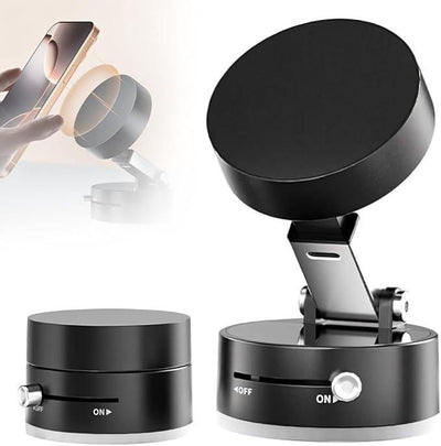 Vacuum Magnetic Suction Phone Holder | Foldable, 360° Rotatable, Strong Grip