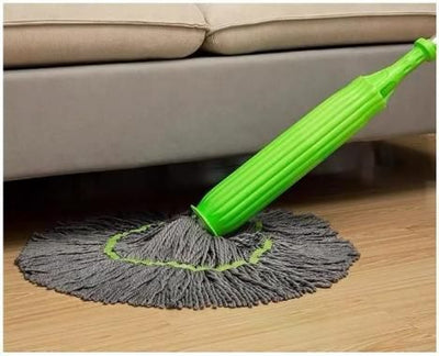 Self-twisting Water Rotating Mop | 360° Rotating Microfiber Head | Adjustable Steel Handle