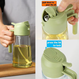 Kitchen Hack Oil Sprayer – 2-in-1 500ml Glass Dispenser for Olive Oil, BBQ, Air Fryer & Salads