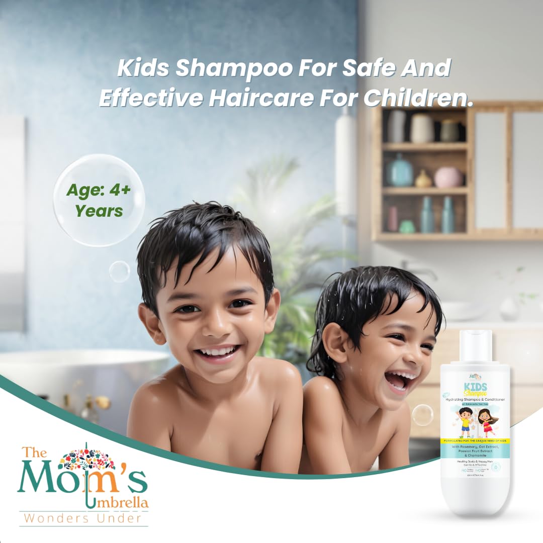 The Mom’s Umbrella Kids Conditioning Shampoo 100% Vegan With Rosemary, Oat, passion fruit,ginger and chamomile extract (Age: 4+ Years)