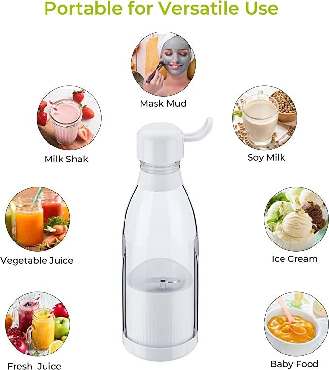 Portable Wireless Mini Blender Juicer – 400ml, 4-Blade Smoothie & Shake Maker