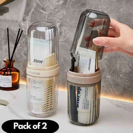Portable Toothbrush Storage Box (Pack of 2) – Compact Travel Case for Home, Business, Hiking, and Camping