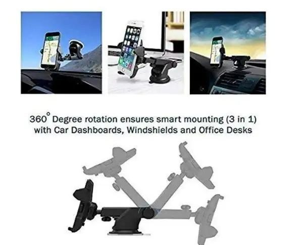 Revolex Zoom Star Pros Car Mobile Holder – Dashboard Mount, Black