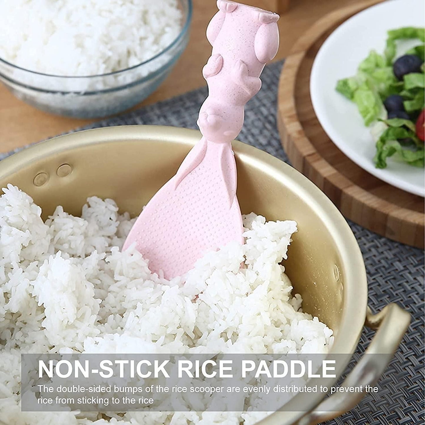 Rabbit Standing Non-Stick Rice Spoon – Vertical Kitchen Serving Spoon (Pack of 3)