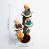 Buddha Monk Set of 4 Statue Figurines Home Decor Items, Decorative Items for Home, Showpiece Cute Mini Idol for Car Dashboard Table Top Decoration Item Living Gift