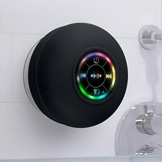 Large Suction Cup Waterproof Bluetooth Speaker – Portable Mini Speaker with LED Light Show (Pack of 1, Assorted Color)