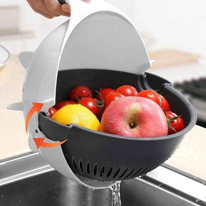 7-in-1 Multifunction Vegetable Cutter – Magic Rotate Chopper & Slicer with Drain Basket and 6 Blades (Large Capacity, Multicolor)
