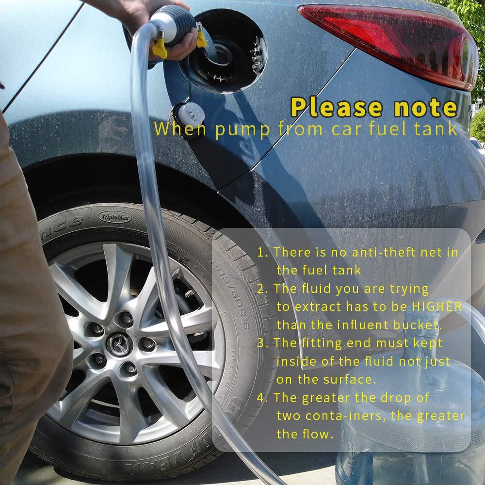 Newest High Flow Siphon Hand Pump – Portable Manual Fuel Transfer Pump with 2M Hose