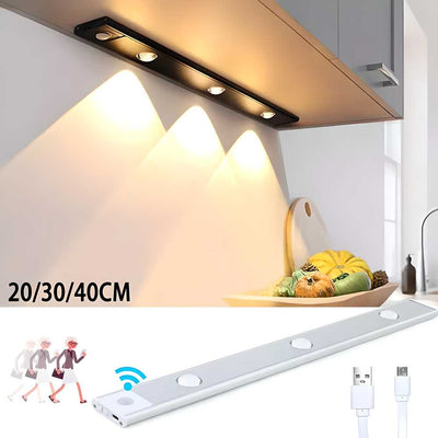 LED PIR Motion Sensor Cabinet Light | USB Rechargeable | Wireless, Dimmable & Waterproof