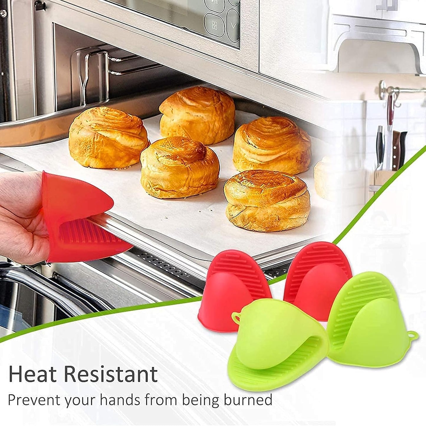 Heatproof Silicone Pot Grips – Non-Slip Holders for Hot Pans & Utensils (1 Set, Random Color)
