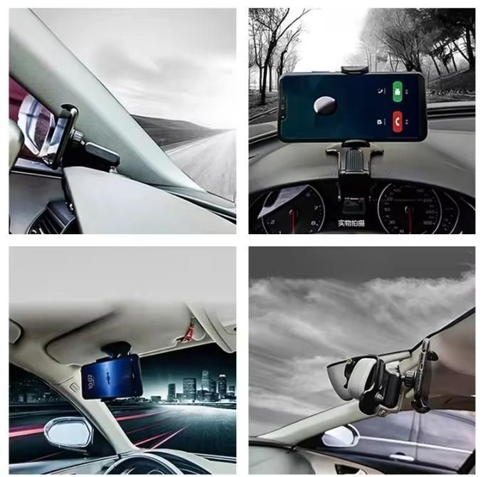 Phone Holder with 360° Free Rotation – Versatile Dashboard & Mirror Mount