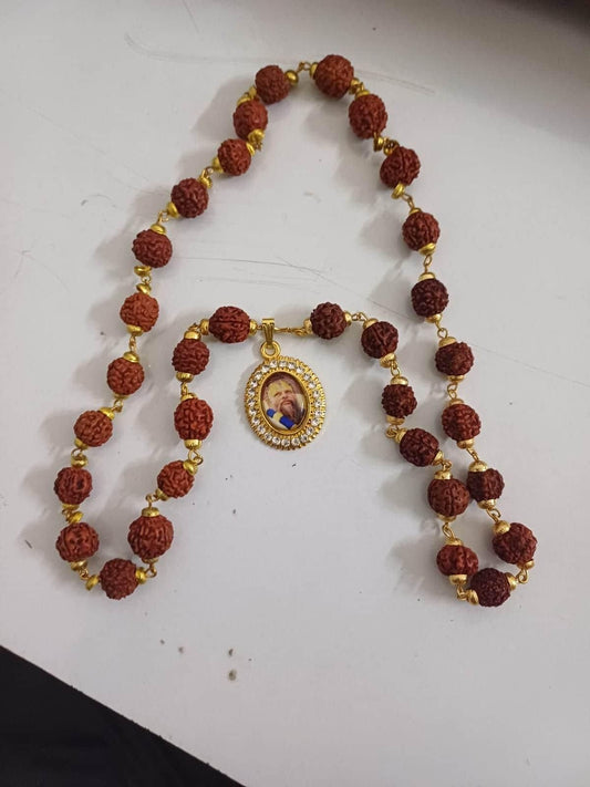 Premanand Maharaj Rudraksha Mala – Spiritual Prayer Bead Necklace (Pack of 1)
