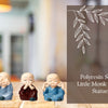 Buddha Monk Set of 4 Statue Figurines Home Decor Items, Decorative Items for Home, Showpiece Cute Mini Idol for Car Dashboard Table Top Decoration Item Living Gift