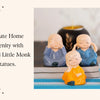 Buddha Monk Set of 4 Statue Figurines Home Decor Items, Decorative Items for Home, Showpiece Cute Mini Idol for Car Dashboard Table Top Decoration Item Living Gift