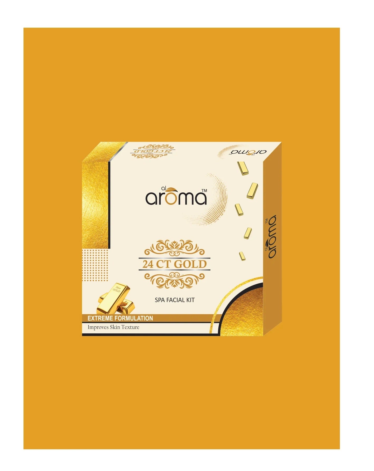 Alaroma 24K Gold Spa Facial Kit — Radiance Boost & Skin Firming Treatment for Glowing Skin (125 gm & 290 gm)