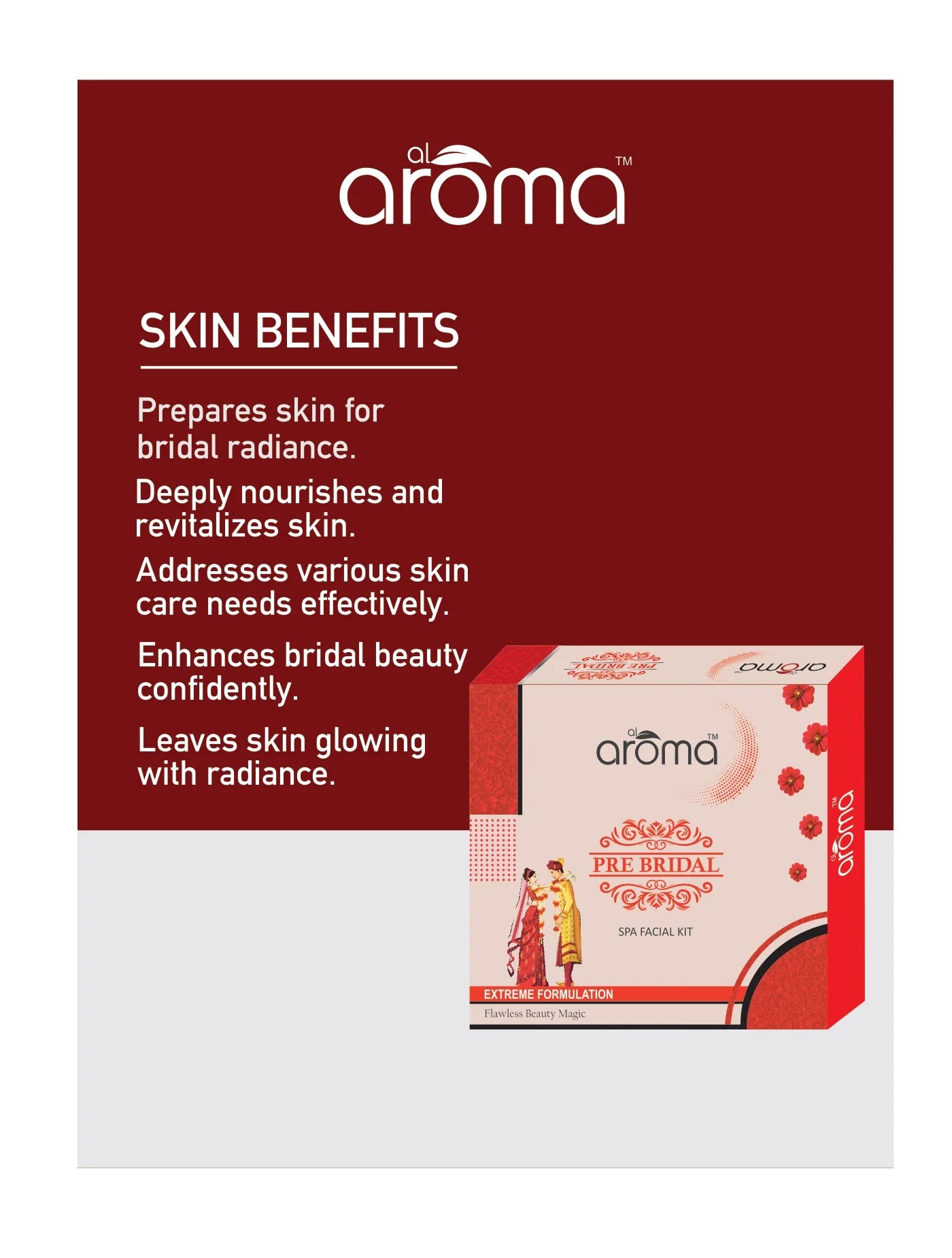 Alaroma Pre Bridal Glow Spa Facial Kit — Bridal Radiance & Deep Skin Nourishment for All Skin Types (125 gm & 290 gm)
