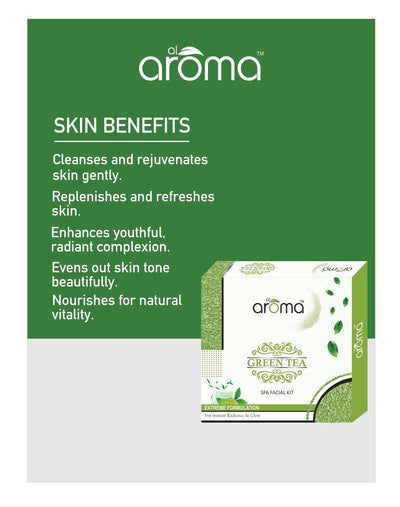 Alaroma Green Tea Spa Facial Kit — Antioxidant-Rich Detox & Skin-Calming Treatment (125 gm & 290 gm)