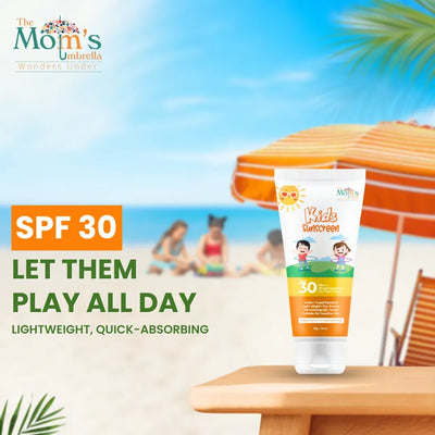 The Mom’s Umbrella Sunscreen kids Moisturizing Ultra Light Sunscreen-50g SPF 30 & PA+++ | Water Resistant | Lightweight & Moisturizing | Suits all Skin Type | Safe For kids Hydrating Sun Protection kids(Age: 4+ years)
