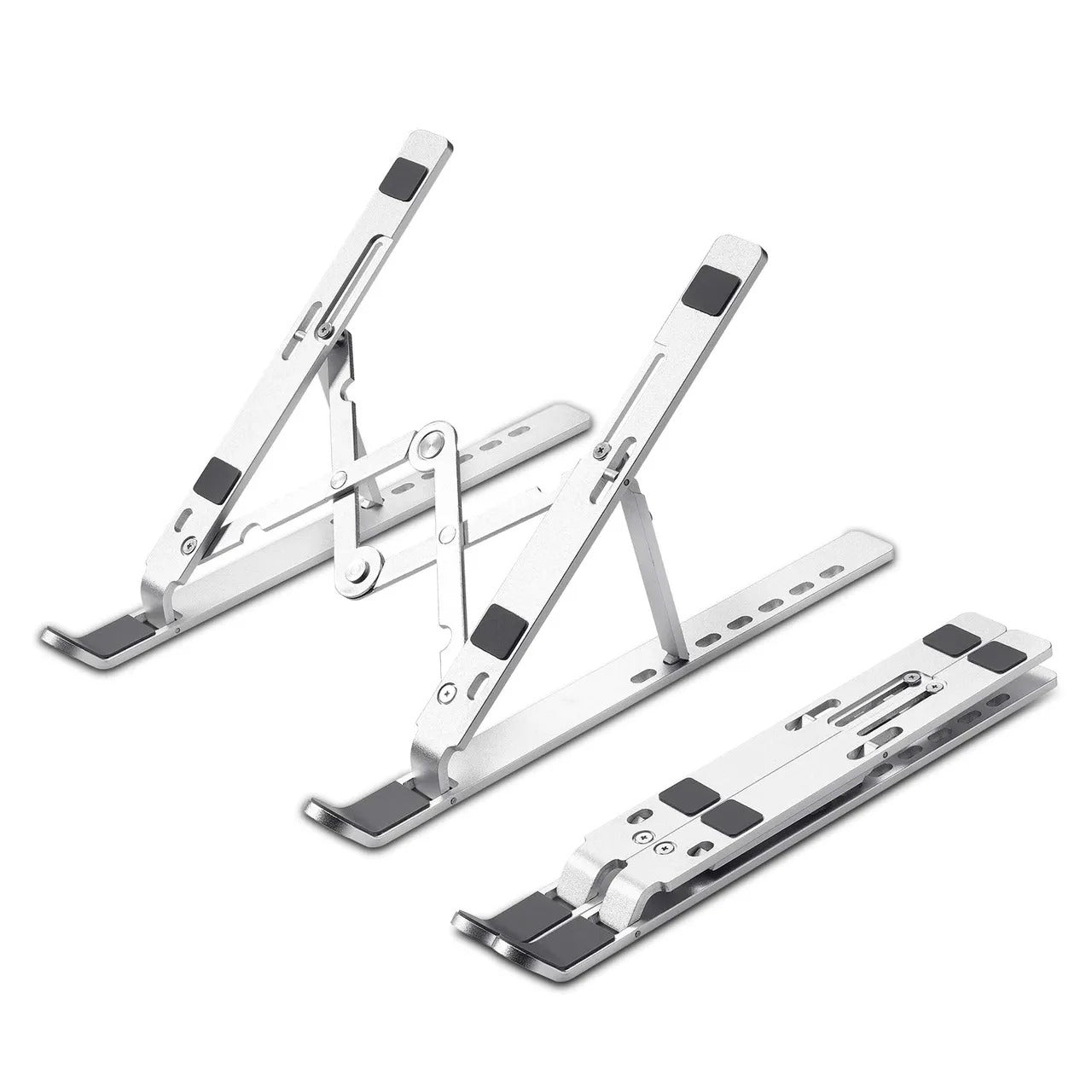 Foldable Portable Adjustable Aluminum Laptop Computer Desktop Tablet Stand, Holder Compatible with MacBook Air Pro, Dell XPS, HP, Lenovo More 10-15.6” Laptops, Silver