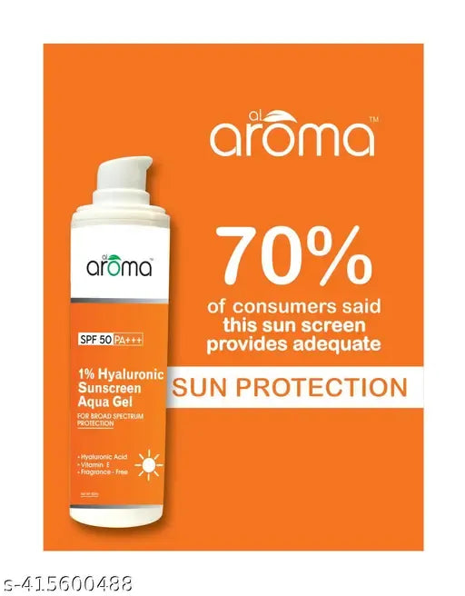 Alaroma Sunscreen Gel SPF 50 PA+++ with Hyaluronic Acid – Lightweight Hydrating Protection