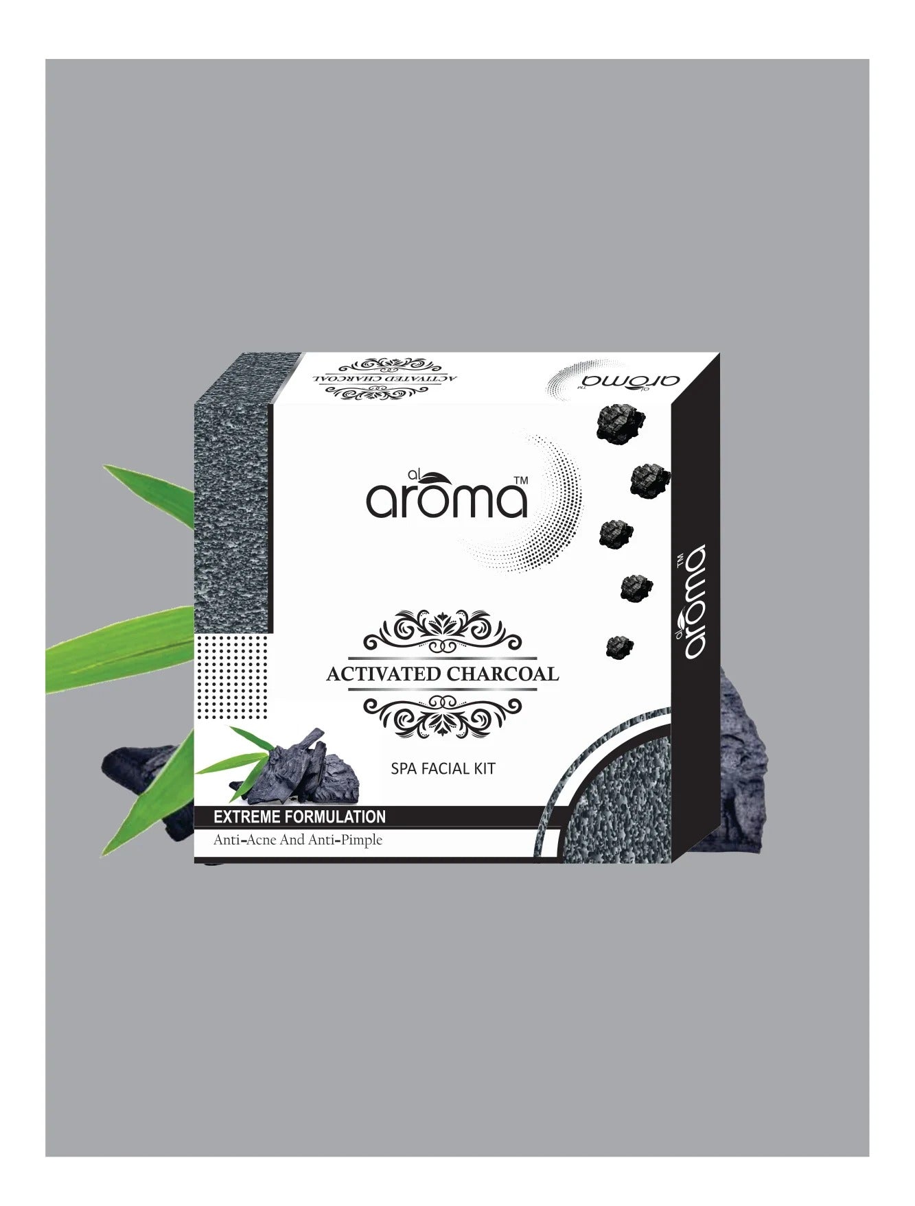 Alaroma Activated Charcoal Spa Facial Kit — Deep Detox & Purifying Treatment for All Skin Types (125 gm & 290 gm)