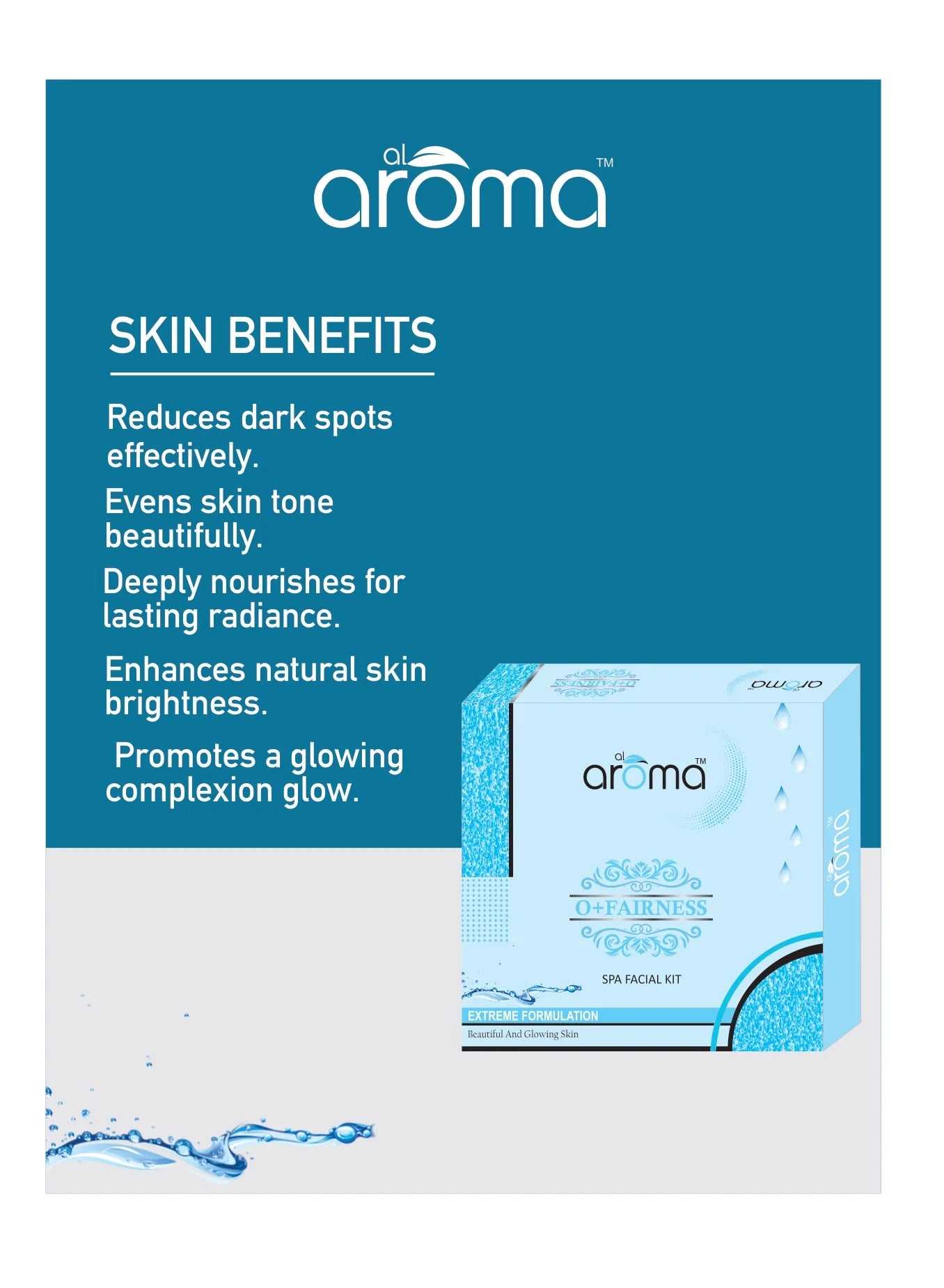 Alaroma O+ Fairness Spa Facial Kit — Skin Brightening & Tan Removal Treatment for All Skin Types (125 gm & 290 gm)
