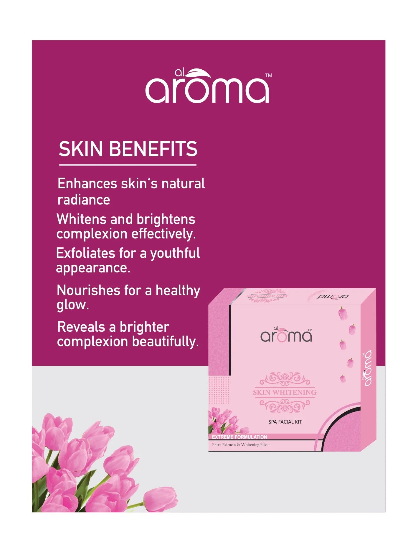 Alaroma Skin Whitening Spa Facial Kit — Brightening & Pigmentation Control Treatment for Radiant Skin (125 gm & 290 gm)