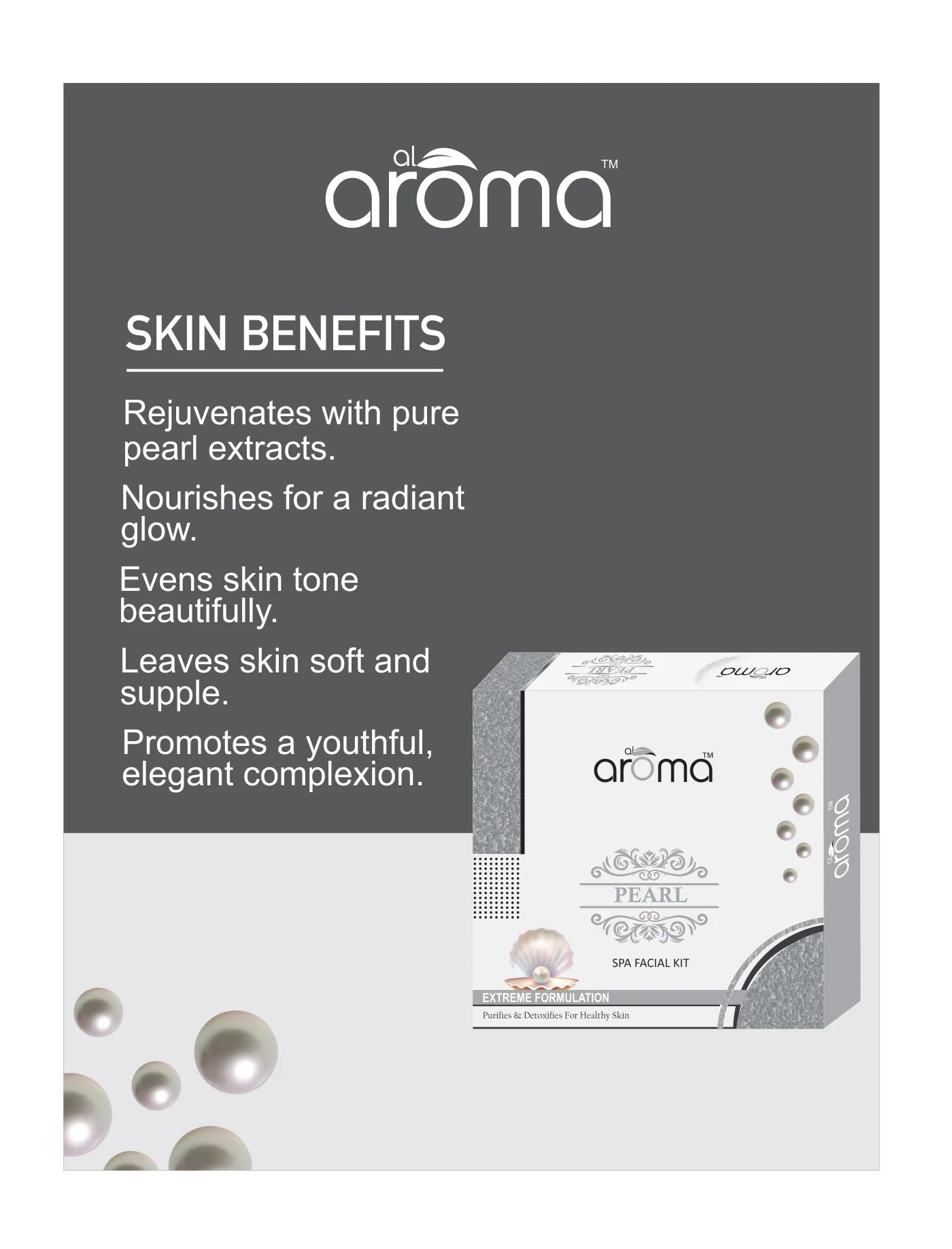 Alaroma Pearl Spa Facial Kit 125 gm — Skin Polishing & Brightening Treatment for a Luminous Glow