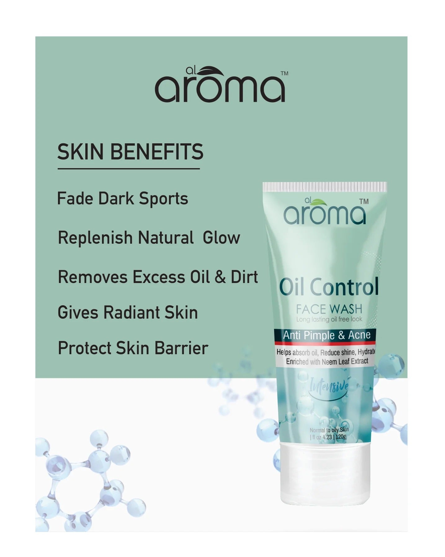 Alaroma Oil Control Face Wash 120g — Deep Cleanser for Oily & Acne-Prone Skin