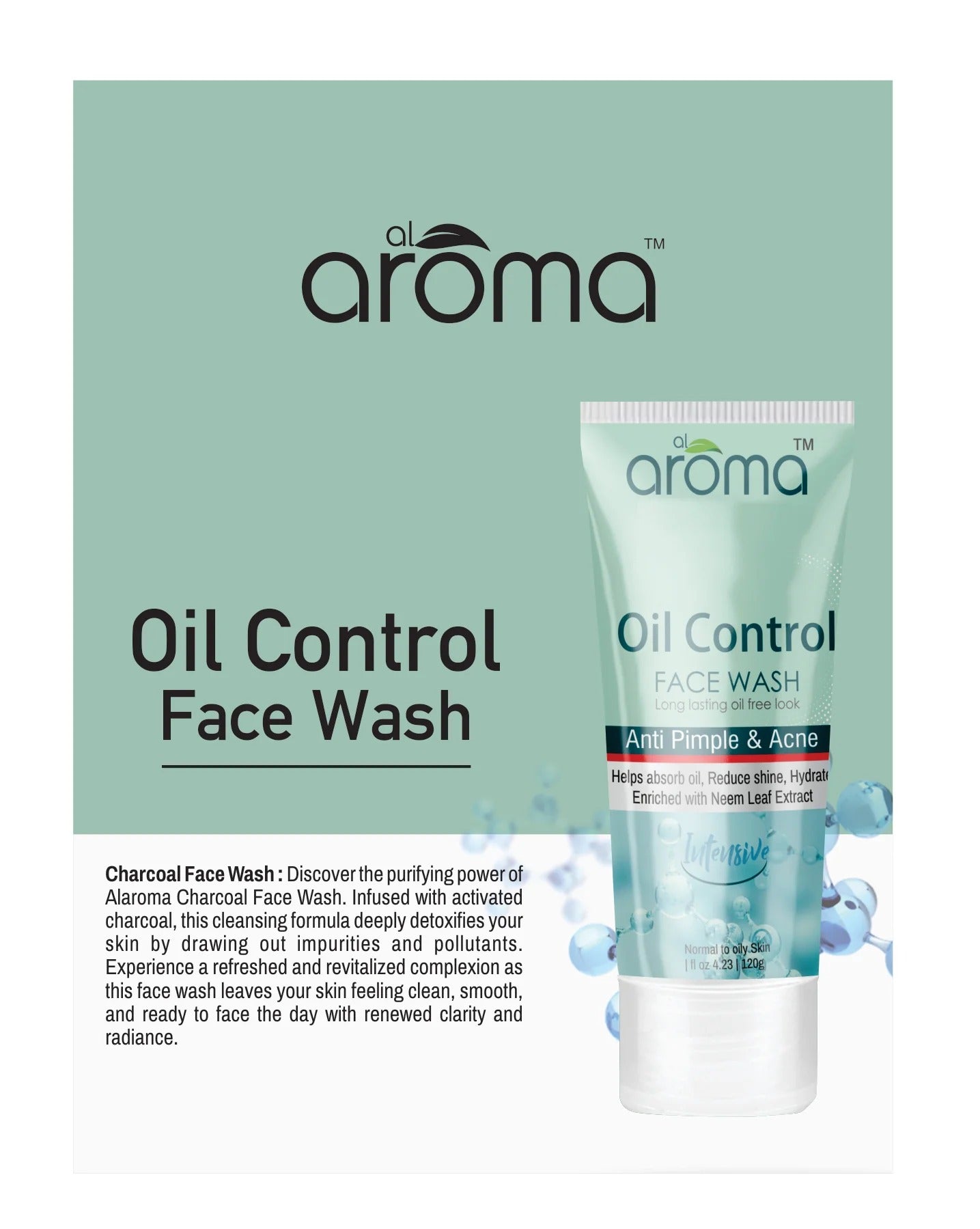 Alaroma Oil Control Face Wash 120g — Deep Cleanser for Oily & Acne-Prone Skin