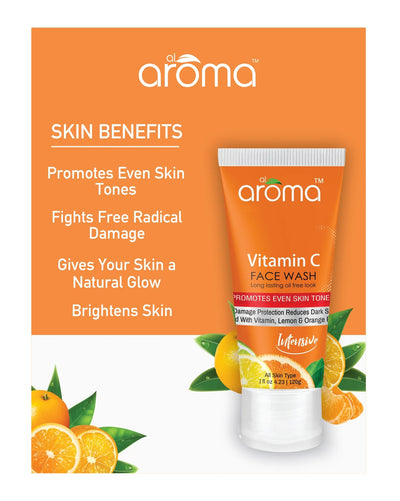 Alaroma Vitamin C Face Wash 120g — Brightening & Antioxidant Cleanser for Radiant Skin