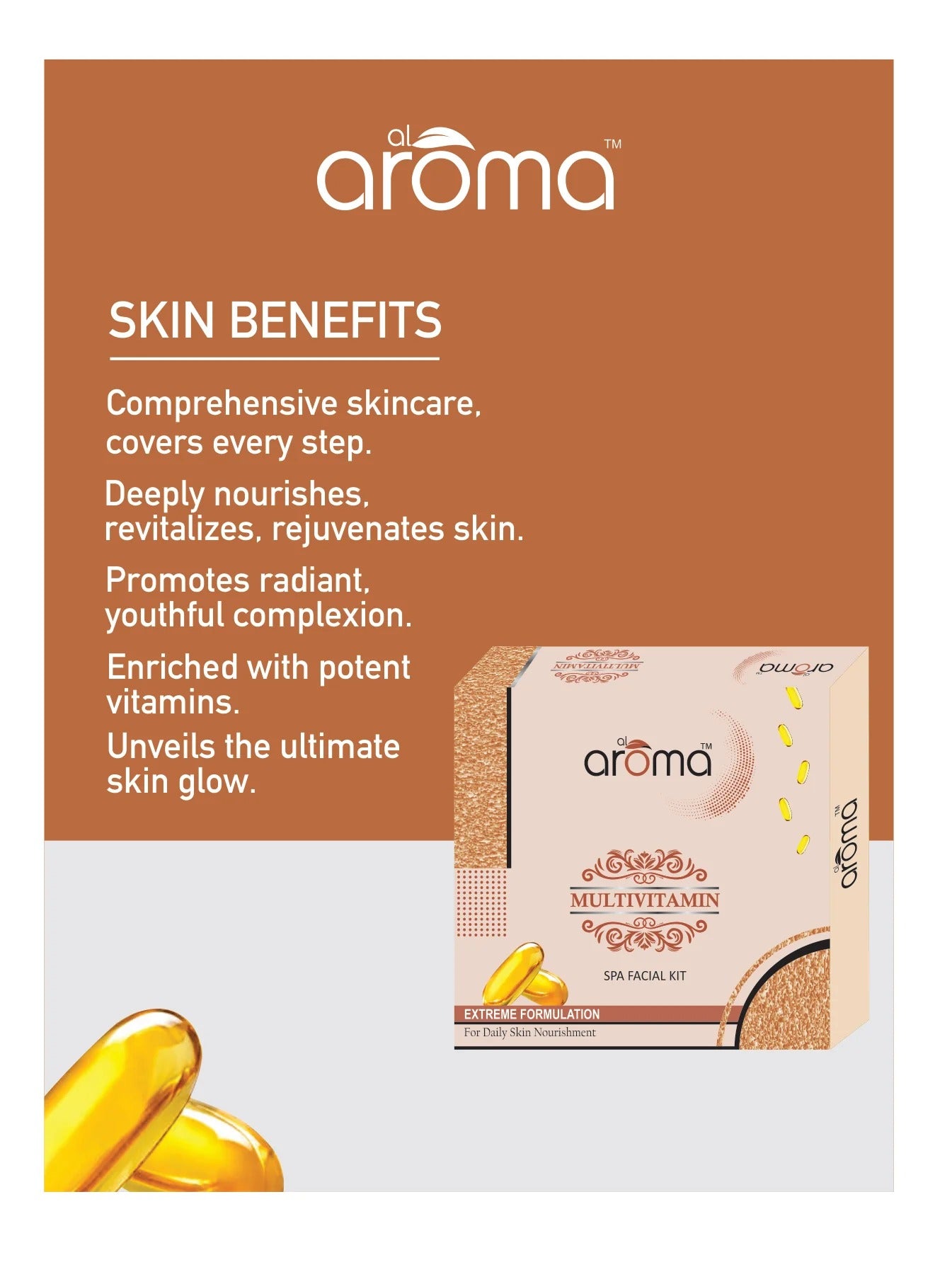 Alaroma Multivitamin Spa Facial Kit — Skin Revitalizing & Nourishing Treatment for a Healthy Glow (125 gm & 290 gm)